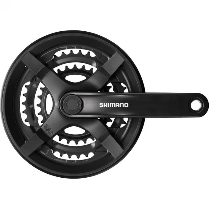 Система SHIMANO TOURNEY TY301, 175 мм, квадрат, 42/34/24, с защитой, черный, без упаковки AFCTY301E244CL Система SHIMANO TOURNEY TY301, 175 мм, квадрат, 42/34/24, с защитой, черный, без упаковки AFCTY301E244CL